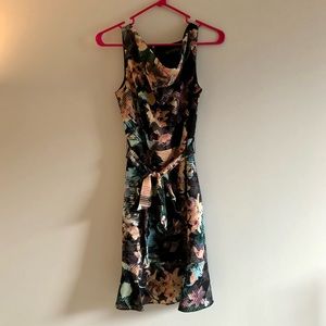 Floral textured work dress